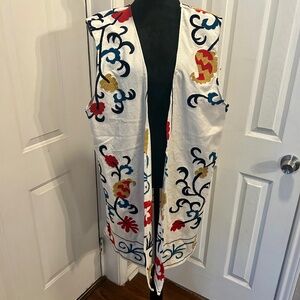 Handmade Embroidered Fiesta Duster Vest